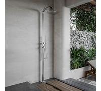 Fortifura Outdoor Deluxe Colonne de douche de jardin avec douchette et douche de tête inox brossé ML9008-BN