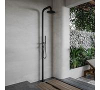 Fortifura Outdoor Deluxe Douche de jardin à poser avec douchette et douche pluie noir mat ML9008-MB