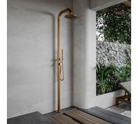 Fortifura Outdoor Deluxe Douche extérieur sur pied - Inox 316 - douchette - douche pluie - Cuivre brossé ML9008-BC