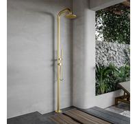 Fortifura Outdoor Deluxe Douche extérieur sur pied - Inox 316 - douchette - douche pluie - Laiton brossé ML9008-BB