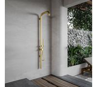 Fortifura Outdoor Original Douche extérieur - Inox 316 - douchette - modèle mural - Laiton brossé ML9010-BB