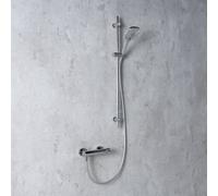 Fortis Ensemble de douche avec robinetterie, douchette Push à 3 jets, barre de douche et flexible de douche, 7851100PC+50129TTPC+53162150PC+15507PC,