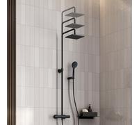 Fortis Relax highcomfort 200 M Colonne de douche réglable en hauteur avec douchette 1 jet et douche de tête, 1070073MB,