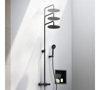 Fortis Relax highcomfort 250 XL Colonne de douche réglable en hauteur avec douchette 1 jet et douche de tête en métal, 1060413MB,