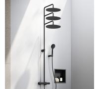 Fortis Relax highcomfort 300 XXL Colonne de douche réglable en hauteur avec douchette 1 jet et douche de tête en métal, 1060414MB,