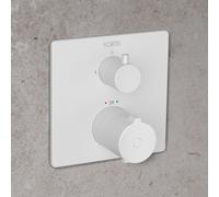 Fortis square Mitigeur thermostatique pour 2 sorties, pour corps d’encastrement Toya, 84691THMW,