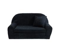 FORTISLINE Canapé Enfant Convertible avec Rallonge - Canapé Pliable en Velours Côtelé avec Coussins - Canapé Lit Enfant en Mousse - Housse Lavable - Certifié Oeko-TEX