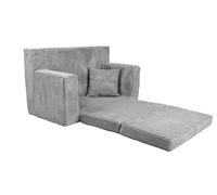 FORTISLINE - Canapé enfant dépliable 83 x 47 x 43 cm Oeko-TEX - Canapé de jeu pour enfants 2 en 1 - Canapé pour enfant rabattable - Fonction lit - Canapé-lit en mousse - Velours côtelé - Plusieurs