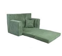 FORTISLINE - Canapé enfant dépliable 83x47x43cm Oeko-TEX - Canapé jeu pour enfants 2en1 - Canapé enfant à déplier avec fonction lit - Canapé-lit en mousse - Corduroy douillet - Plusieurs motifs (Vert