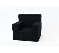 FORTISLINE Fauteuil pour enfant 51 x 47 x 34 cm Oeko-Tex - Fauteuil de jeu pour enfant - Chambre d'enfant - Fauteuil en mousse - Velours côtelé - Plusieurs motifs (noir)