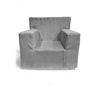 FORTISLINE - Fauteuil pour enfant 51 x 47 x 34 cm Oeko-TEX - Fauteuil de jeu pour enfant - Chambre d'enfant - Fauteuil en mousse - Velours côtelé - Plusieurs motifs (gris clair)