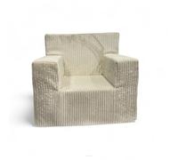 FORTISLINE Fauteuil pour enfant 51 x 47 x 34 cm Oeko-Tex - Fauteuil de jeu pour enfant - Chambre d'enfant - Fauteuil en mousse - Velours côtelé - Plusieurs motifs (beige)