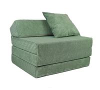 FORTISLINE Matelas pliant 200 x 70 x 10 cm avec tête de lit et coussin - Lit d'invité pliable pour chambre d'enfant et de camping - Matelas en mousse - Matelas pliable portable - Matelas pliable en