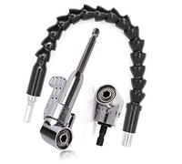 Fortspang Foret à angle droit et kit d'extension d'angle flexible, Renvoi d'Angle Visseuse Coudée à Angle Droit 105 Degrés Tige Hexagonale 1/4" pour Perceuse
