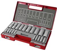 Fortum 4700012 Jeu de douilles 20 pièces, 1/4", 1/2"