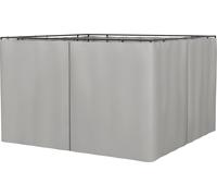 Fortuna Lai 4 panneaux latéraux pour pavillon 3 x 3 m Panneaux latéraux avec crochets, polyester gris clair, idéaux pour pavillon de jardin et tente de réception 302 x 205 cm