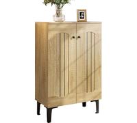 Fortuna Lai Armoire à chaussures moderne avec double porte, grande capacité de rangement, étagères multicouches et organisation peu encombrante pour l'entrée – Design épuré avec surface de rangement d