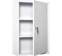 Fortuna Lai Armoire à pharmacie Armoire médicale 3 compartiments verrouillables Acier Blanc 40x18x60cm