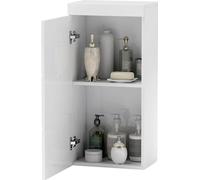 Fortuna Lai Armoire suspendue Armoire murale avec porte, armoire de salle de bain, armoire de cuisine à 2 niveaux, armoire à pharmacie murale blanche 37,2 x 24,5 x 76,8 cm