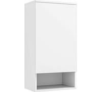 Fortuna Lai Armoire suspendue Armoire murale avec portes, armoire de salle de bain, armoire de cuisine avec étagères réglables, compartiment ouvert, armoire à pharmacie Montage mural Blanc 40 x 27 x 7