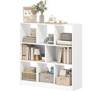 Fortuna Lai Bibliothèque Étagère Étagère sur pied, 8 compartiments, 97,5 x 30 x 100 cm, blanc