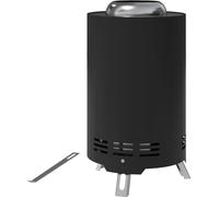 Fortuna Lai Brasero Ø16x25cm en acier inoxydable Foyer avec tisonnier Braseros sans fumée Panier à feu pour jardin, balcon, terrasse, barbecue extérieur, camping Noir