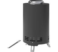 Fortuna Lai Brasero Ø16x25cm en acier inoxydable Foyer avec tisonnier Braseros sans fumée Panier à feu pour jardin, balcon, terrasse, barbecue extérieur, camping Gris