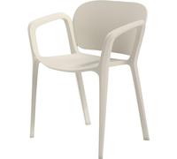 Fortuna Lai Chaise de jardin, lot de 4 Chaises de jardin en plastique résistantes aux intempéries Chaise empilable avec accoudoirs Dossier pouvant supporter jusqu'à 120 kg