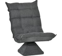Fortuna Lai Chaise de sol Canapé de sol avec dossier réglable, fauteuil relax pivotant, coussin de sol pour salon et bureau, gris en microfibre