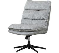 Fortuna Lai Chaise rembourrée sans accoudoirs, chaise de bureau pivotante rembourrée avec revêtement en tissu doux, réglable en hauteur, pieds en acier, gris
