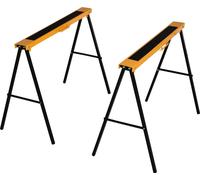 Fortuna Lai Chevalet de travail Chevalet de sciage Chevalet pliable antidérapant en acier orange et noir 99,5 x 50 x 78 cm avec une capacité de charge de 125 kg