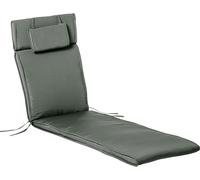 Fortuna Lai Coussin pour chaise longue Coussin pour chaise longue de jardin avec oreiller amovible Housse en polyester + fibre de coton Gris 198 x 53 x 5 cm