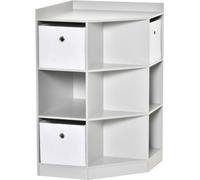 Fortuna Lai Étagère d'angle pour enfants avec 3 boîtes de rangement Rangement pour jouets dans la chambre d'enfants de 3 à 12 ans Gris 57,4 x 57,4 x 94 cm