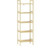 Fortuna Lai Étagère de salle de bain, étagère de salle de bain à 5 niveaux, étagère de rangement en bambou, étagère sur pied avec tablettes réglables pour salle de bain, salon, cuisine, 43,5 x 31,5 x 
