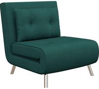 Fortuna Lai Fauteuil de couchage Fauteuil pliant avec fonction lit Canapé simple avec coussins Lit d'appoint Canapé rembourré Aspect velours Vert foncé 77 x 88 x 83 cm pour chambre d'amis
