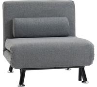 Fortuna Lai Fauteuil de couchage Fauteuil pliant avec fonction lit, dossier réglable, gris foncé