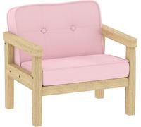 Fortuna Lai Fauteuil enfant, canapé enfant avec structure en bois, aspect velours côtelé, chaise rembourrée pour enfants de 3 à 8 ans, pour chambre d'enfant, salle de jeux, rose