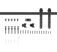 Fortuna Lai Kit de ferrures pour portes coulissantes 180 cm Kit complet avec rails, roulettes, dispositifs anti-saut Acier au carbone