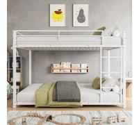 Fortuna Lai Lits superposés pour enfants - Blanc - 140x200cm Lit d'enfant superposé Lit surélevé Cadre de lit en métal