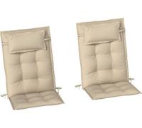 Fortuna Lai Lot de 2 housses pour chaise longue Housse imperméable pour chaise longue de jardin Housse rembourrée pour chaise longue de plage Coussin pour chaise longue Housse pour meubles de jardin H