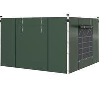 Fortuna Lai Lot de 2 panneaux latéraux pour pavillon 3x3/3x6 m, panneau latéral avec fenêtre et fermeture velcro, imperméable Panneaux latéraux en tissu Oxford, servant de protection contre le vent et