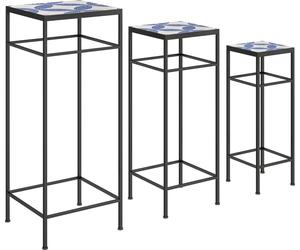 Fortuna Lai Lot de 3 supports pour plantes, hauteur 71 cm Supports pour fleurs d'intérieur, étagères métalliques pour plantes, 3 étagères pour fleurs de différentes tailles, tabourets pour fleurs, sup