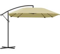 Fortuna Lai Parasol aluminium Ø 260 cm Parasol, imperméable Parasol à manivelle avec pied, manivelle, protection contre le vent, inclinable Parasol de marché inclinable Parasol de jardin Protection so