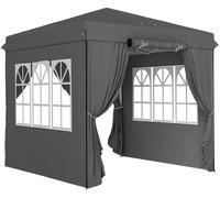Fortuna Lai Pavillon 2,5 x 2,5 m, imperméable, stable, résistant à l'hiver, pavillon pliable, protection UV 50+, tente de jardin pliable avec 4 panneaux latéraux, sac, pavillon de jardin pour le campi