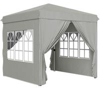 Fortuna Lai Pavillon 2,5 x 2,5 m, imperméable, stable, résistant à l'hiver, pavillon pliable, protection UV 50+, tente de jardin pliable avec 4 panneaux latéraux, sac, pavillon de jardin pour le campi