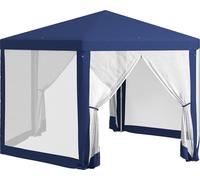 Fortuna Lai Pavillon 4x3m Hexagonal Hydrofuge Stable Pavillon résistant à l'hiver avec moustiquaire Tente de réception Tente de jardin avec 6 panneaux latéraux Pavillon de jardin pour le camping, bleu