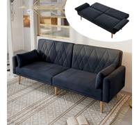Fortuna Lai Petit canapé, canapé deux places, canapé-lit, canapé-lit avec fonction couchage, canapé-lit en velours, adapté au salon, à la chambre à coucher, au home cinéma, à la chambre d'amis.