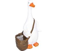 Fortuna Lai Pot de fleurs Cygne avec design cartable Cache-pot avec trou de drainage pour l'intérieur et l'extérieur Résine synthétique