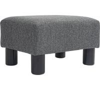 Fortuna Lai Pouf Pouf aspect lin Pouf moderne Pouf rembourré Ottomane pour chambre à coucher, salon, gris foncé