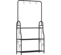 Fortuna Lai Support à plantes à 3 étages avec barre suspendue, crochets, support à fleurs pour l'intérieur, étagère à plantes en métal, étagère à fleurs à plusieurs niveaux, escalier à fleurs de 137 c